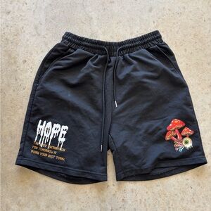 SHEIN Black Graphic Athletic Shorts for Men